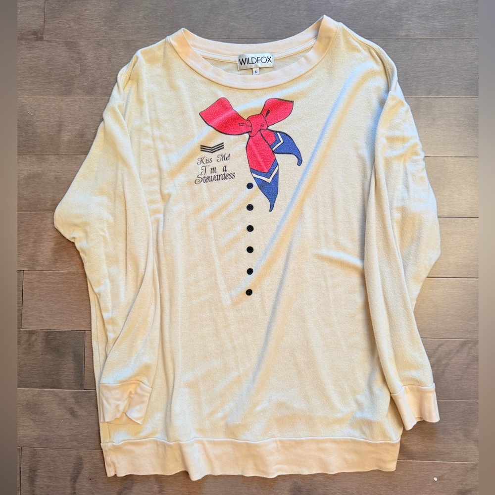 Wildfox Cream stewardess long sleeve